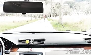 Petite Russian college girl Gets Rough Outdoor Creampie in Truck