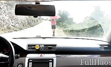 Petite Russian college girl Gets Rough Outdoor Creampie in Truck