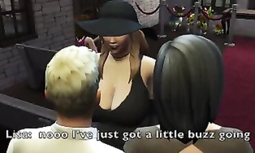 Sims 4: Busty MILF Submits to Husband and Best Friend in Public Threesome
