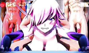 Honey Mashu Kyrielight MMD: Rough Group Sex & Squirting
