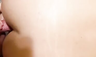 Beauty's First Anal POV: Big Dick Squeezes Her Skinny Ass