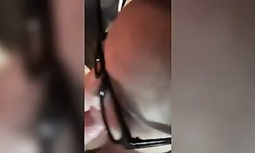 Busty MILF Mom With Glasses Gives a Blowjob