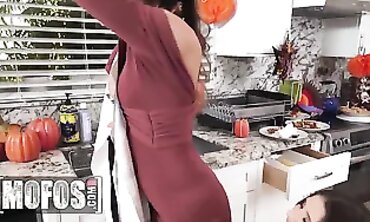 Latina Dyke's First Time Deep Throating in the Kitchen