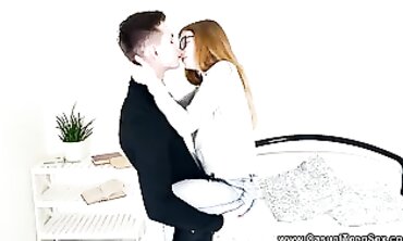 Skinny Bella Gray Takes a Tall Dick in Hardcore Teen Sex
