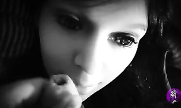 POV Brunette Nymph Delivers Deep Throat Blowjob With Facial