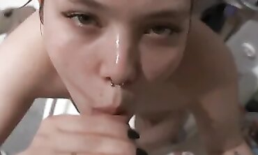 Sweet Russian Girl Gives Deep Throat Blowjob