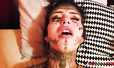 Tattooed Amber Luke Takes a Massive Cock