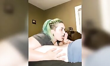 Amateur MILF Wife Enjoys POV Blowjob and Titty Cumshot