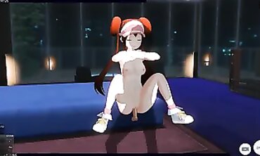 3D Animated Babe Takes Creampie on Her Assets