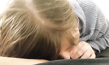 POV Blowjob From Cute Chubby Blonde Fiancée