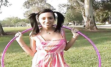 Lela Star Strips and Plays in the Park with Pigtails