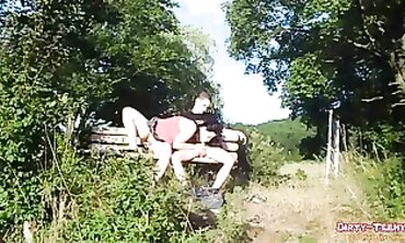 First Time Outdoor Sex: Risky Amateur BBW Fuck