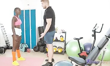 Interracial Gym Workout with Zaawaadi and Ricky Rascal