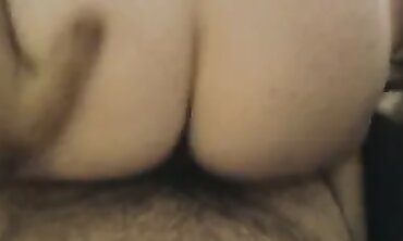 Brunette Wife Plows Daddy In POV While Husband Is Inside