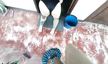 POV: Horny MILF Friend Gets a Creampie in Public Restroom