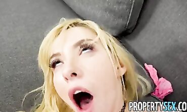 Princess Bony Blondie Takes Landlord's Huge Dick