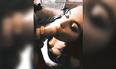 POV: Brunette Girlfriend Deepthroats Her First Time