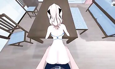 POV: Skinny Blonde Jean Gets Pounded on Table and Doggystyle