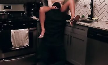 Juicy MILF Licked to Orgasm in the Kitchen