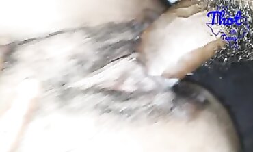 Ebony MILF Threesome POV: BBCs Spread Her Wide for a Cumshot