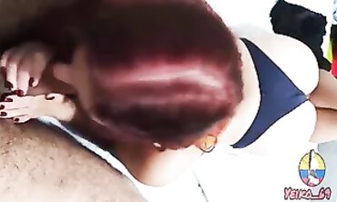 Latina Domme Gives Brother's Cock a Deep Throat Facial