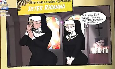 Toon Nun Spanks College Girls With Huge Dick In Public Class