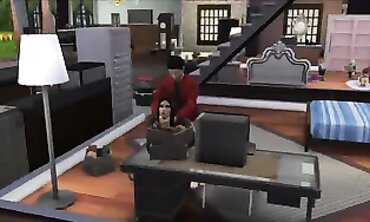 Brunette Secretary Gets Drilled at Work and Outside