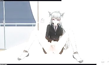 3D Hentai: Adorable Tiny Stepsister Solo Masturbation