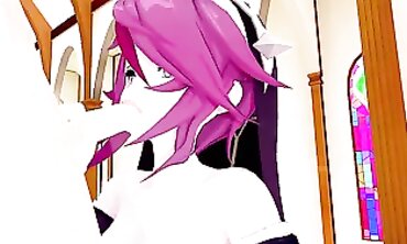 Rosaria Genshin Impact 3D Hentai Trio Action