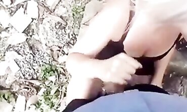 Blonde MILF Performs Street Blowjob For Stranger