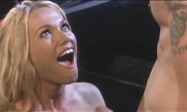 Ava Vincent Can't Wait So She Nails On The Spandex Hood Of A Van In A Parking Bunch
