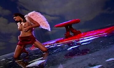 Timid Enjoy Isn't Bashful In Couch And In This Sequence She Wears Angel Wings For Joy