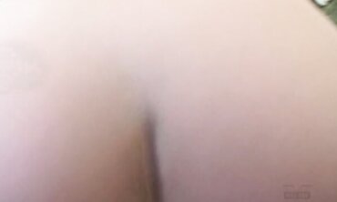 Leah Luv Reaches Back And Guides A Meaty Dark-Hued Salami Into Her Taut Fuckbox