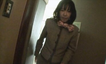 Mature Chinese dark-haired with highly fur covered cooch Makiko Nakane having joy with a dude two
