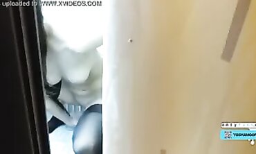 Caught Petite Brunette Stepsister Squirting During Rough Masturbation