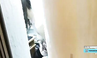 Caught Petite Brunette Stepsister Squirting During Rough Masturbation