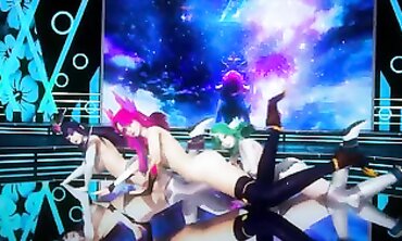BlackPink MMD Striptease: Xayah & Soraka Nude Cosplay