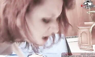British Amateur Brunette with Small Tits Gets Her First Time