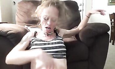 Redhead MILF Squirting Orgasm With Glass Toy POV