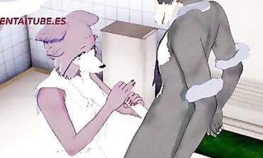 Beastars Wooly Yiff Animated - Legosi x Juno Masturbate off Boob banging and