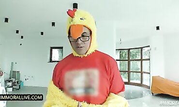 Petite Renata Fox Gets Banged in Pink Bunny Cosplay