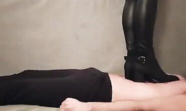 Blonde MILF Tramples Carpet in High Heels