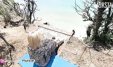 Blonde Russian Babe Catches Eyes With Public Blowjob