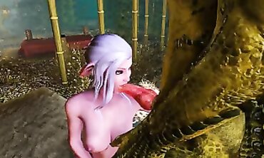 Skyrim Elf Takes Big Cock in Monster Anal Sex