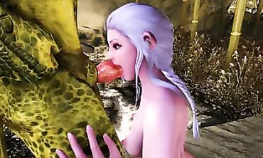 Skyrim Elf Takes Big Cock in Monster Anal Sex