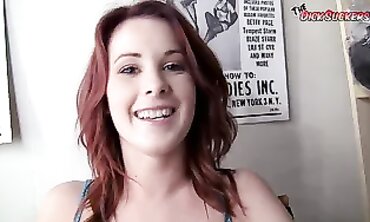 Valentine Gives a POV Blowjob in Redhead Lingerie