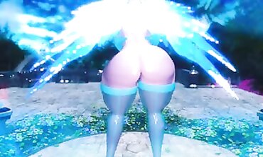 Skyrim Vana Azure Solo Dance in Moonlight