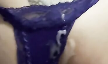 Honey in Blue Satin Lingerie POV Fuck