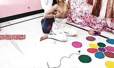 Holi Sensation: Indian Brother-in-Law Paints His GF