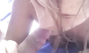 Deep Throat Blowjob On The Beach